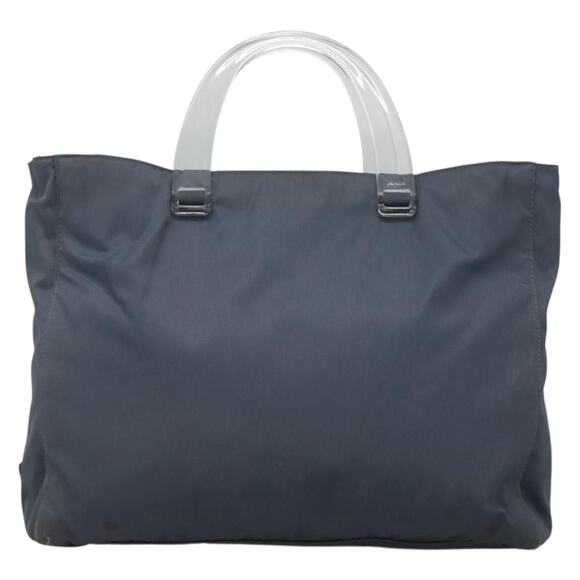 PRADA Hand Bag Nylon Gray Silver - Picture 2 of 13